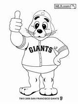 Coloring Giants Pages Baseball Mascot San Francisco Mlb Kids Giant League Sf Sports Ny Major Logos Logo Printable Color Stencils sketch template