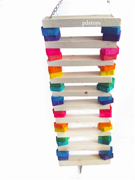 parrot ladders  wood  colorful blocks diy bird toys diy bird cage parrot toys