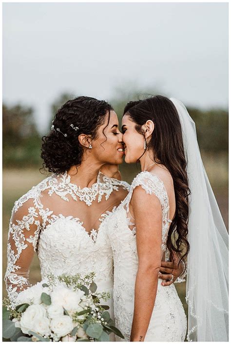 romantic wedding photo lesbian wedding photography kiss a winery