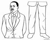 Luther Martin King Jr Mlk Coloring Paper Dolls Pages Drawing Pattern Printable Cut Mostly Too Getdrawings Figure Make sketch template