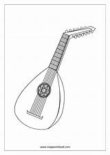Coloring Musical Instruments Sheets Mandolin Pages Megaworkbook Sheet Printable Music Choose Board sketch template