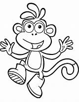Dora Coloring Pages Explorer Printable Monkey Boots sketch template