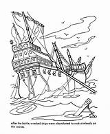 Coloring Ship Pages Sunken Sea Pirates Caribbean Ghost Popular sketch template