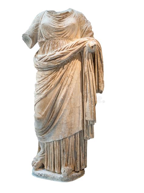 Ancient Greek Headless Statue Of A Woman Dressed With