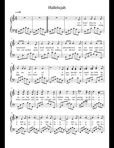 Hallelujah Piano Sheet Music Printable Free Printable Templates