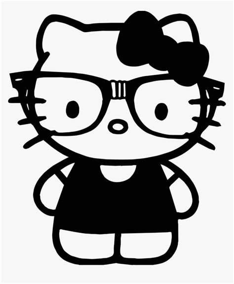 kitty black  white hd png  transparent png image