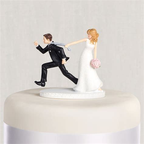 tie puller bride and groom wedding cake topper 4 1 8in party city
