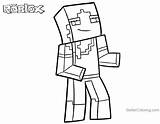 Roblox Minecraft Alex Coloring Pages Characters Printable Color Kids Friends Template sketch template