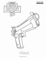 Fortnite Coloring Pages Weapons Pistol Fun sketch template