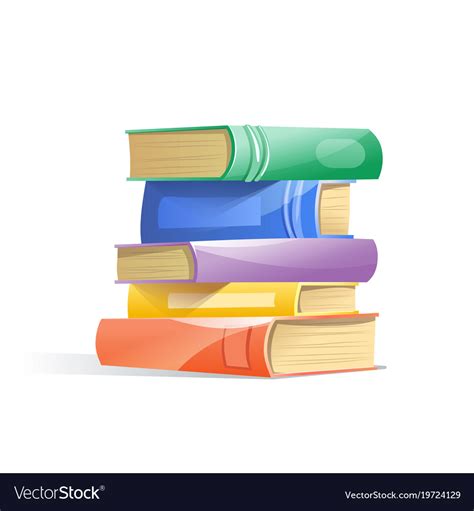 pile  books isolated   white background vector image