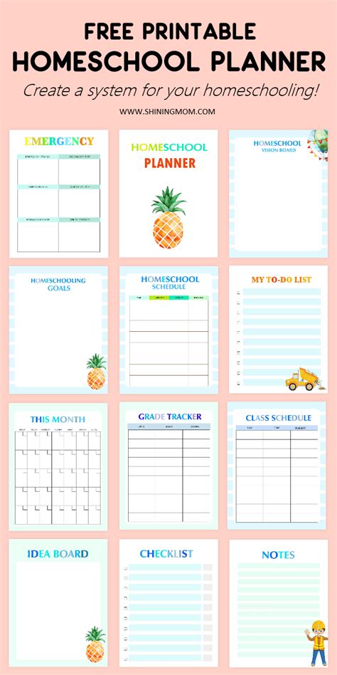 printable homeschool lesson planner printable templates