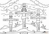 Crucifixion Coloring Thieves Crucified Supercoloring Puzzle sketch template
