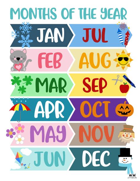 printable months   year labels printable templates