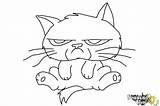Cat Coloring Grumpy Draw Pages Chibi Face Print Step Drawingnow Getcolorings Printable sketch template