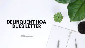 delinquent hoa dues letter   letter templates print