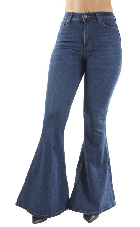 womens juniorsplus size bell bottom high waist flared bootleg jeans ebay
