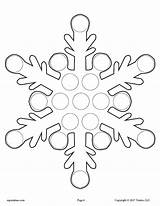 Dauber Dabber Snowflake Supplyme Worksheets Markers Flake sketch template