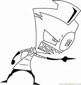 Zim Invader Pointing Disguise Coloringpages101 sketch template