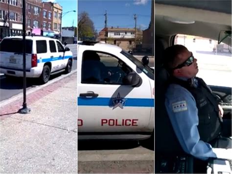 caught napping video shows chicago cop sleeping in his
