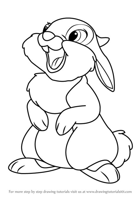 learn   draw thumper  bambi bambi step  step drawing tutorials