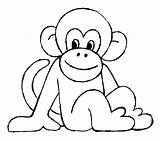 Monkey Colouring Coloring Cartoon Clipart Monkeys sketch template