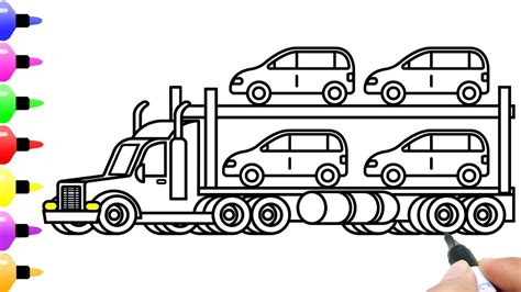 car carrier coloring page