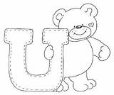 Coloring Alphabet Bears sketch template