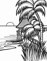 Paesaggio Mare Isola Oceano Palme Raskrasil sketch template