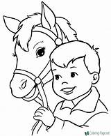 Horse Coloring Pages Boy sketch template