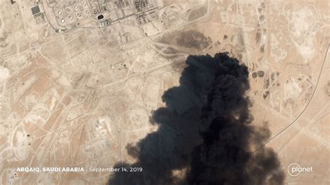 satellite photo shows aftermath  drone attack  saudi oil facilities space