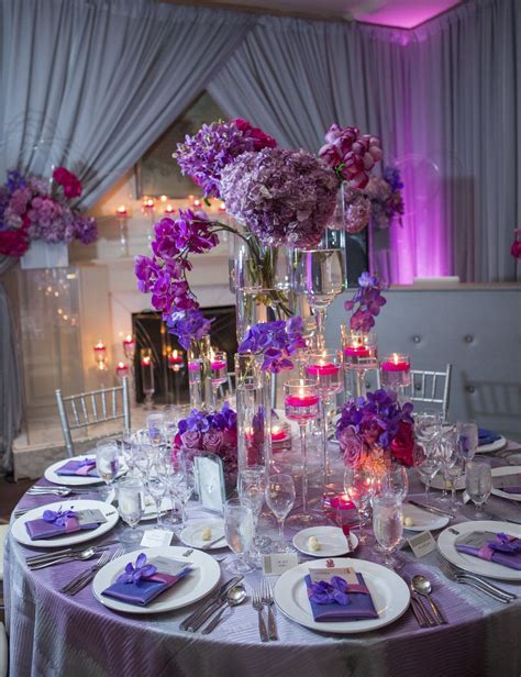 Rose Orchid And Hydrangea Centerpiece With Floating Candles Photo