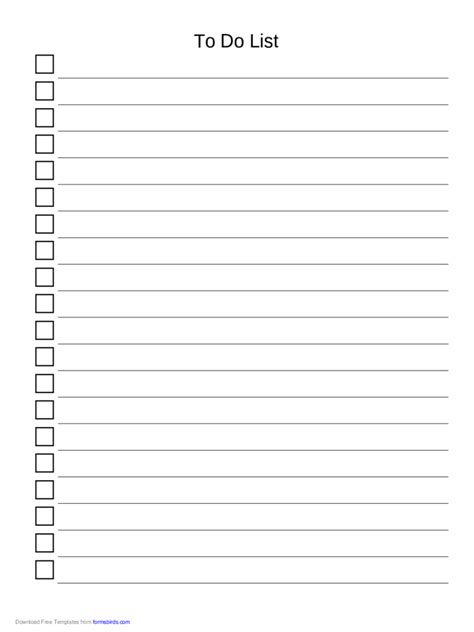 blank printable  list forms printable forms