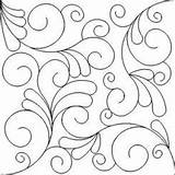 Longarm Swirls Digitized Feathers Quilt sketch template