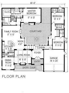 bedroom house plans  courtyard google search courtyard house plans courtyard house