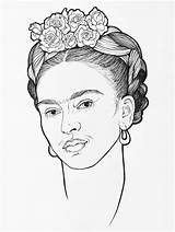 Frida Kahlo Coloring Pages Adult Khalo sketch template