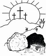 Resurrection Coloring Pages Sunday Printable Getcolorings Color sketch template