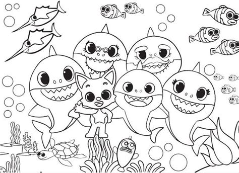 baby shark  printable coloring page etsy