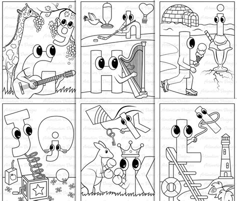abc coloring book alphabet coloring pages  kids printable etsy