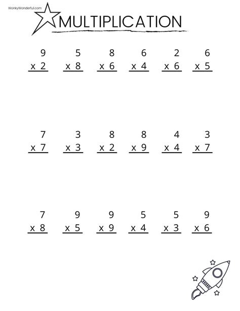 printable  grade multiplication worksheets collection