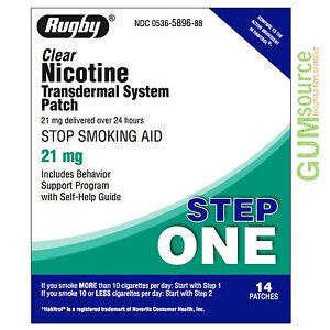 rugby nicotine patch step  mg clear  box  patches ebay