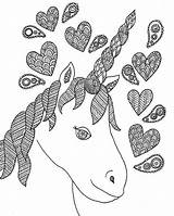 Unicorn Zentangle Coloring Pages Easy Patterns Doodle Intricate Drawings Draw Colouring Choose Board sketch template