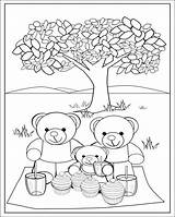 Coloring Teddy Picnic Bear Colouring Pages Kids Etsy Printable Tsgos sketch template
