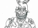 Fnaf Coloring Pages Bonnie Nightmare Freddy Printable Nights Five Bunny Color Template Sheets Getcolorings Foxy Getdrawings Fun Chica Colorings Spring sketch template