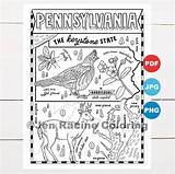 Pennsylvania Coloring State States United Pages Map sketch template