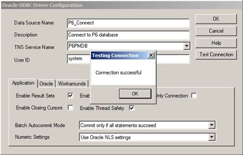 setting   oracle odbc driver  data source