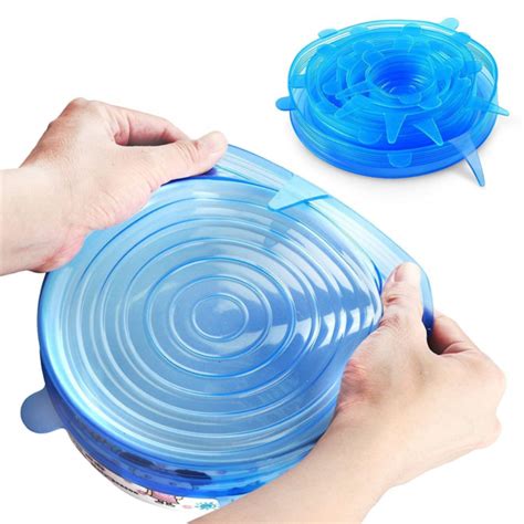 tapas flexibles de silicona  frascos contenedores envases de alimentos ebay