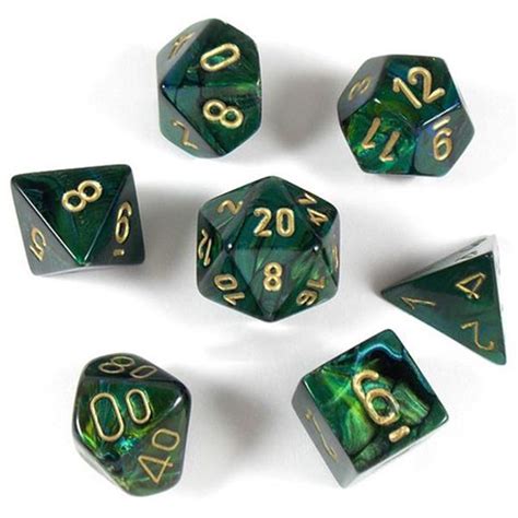 Chessex Scarab Jade Gold 7 Würfel Rpg Set Chx27415