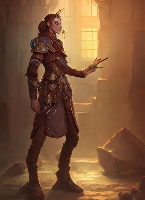 dungeons  dragons art   human artificer concept stable