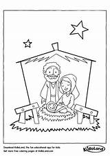 Coloring Jesus Birth Worksheets Pages Christmas Printable Kids Kidloland Educational Activity sketch template