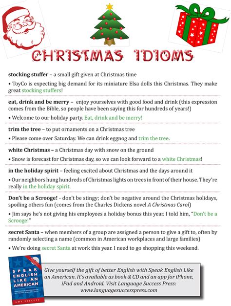 idioms and expressions for christmas language success press